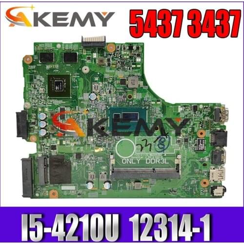 Laptop motherboard For DELL Inspiron 14R 3437 5437 I5-4210U Mainboard 12314-1 CN-0YFVC4 0YFVC4 SR170 N14P-GV2-S-A2