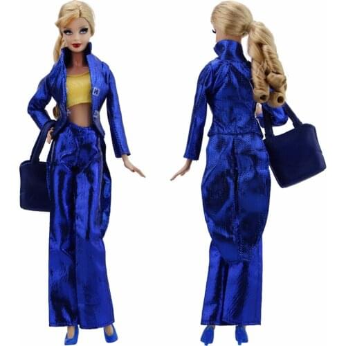 Fashion Tuxedo Outfit Daily Casual Wear Stage Costume Coat Trousers Handbag Shoes Clothes For Barbie Doll Accessories Toys