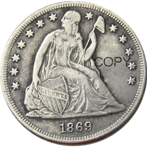 US Coins 1869 Seated Liberty Dollar copy Coins Silver Plated