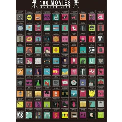 MT1677 Scratch 100 Movie Classic Film Collage Painting Art Poster Print Canvas Home Decor Picture Wall Print