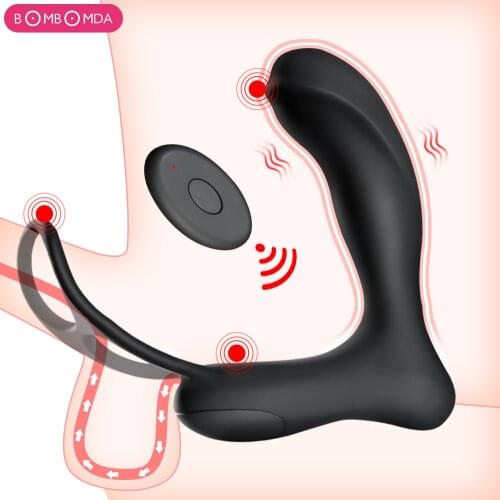 Male Prostate Massage Vibrator Remote Anal Plug Silicone Waterproof Massager Stimulator Butt Delay Ejaculation Ring Toy For Men