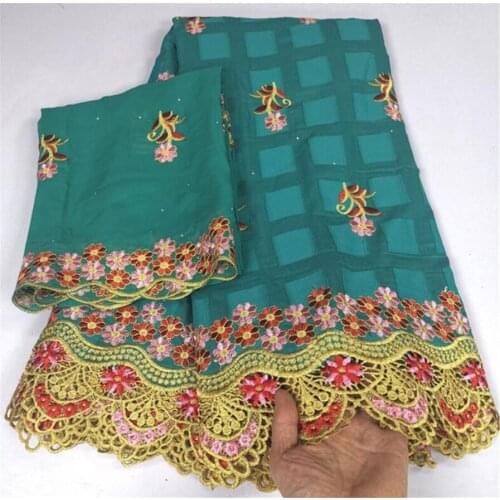 Soft Dubai Fabrics Swiss Voile In Switzerland 100%Cotton Embroidery Lace African Swiss Lace Fabrics With Scarf For Party 7Yards