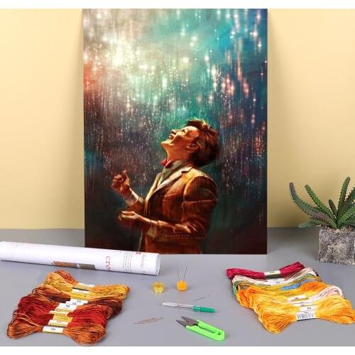 Portrait The Roar Of Our Stars Printed Fabric 11CT Cross Stitch Set DIY Embroidery DMC Threads Craft Handicraft Needle