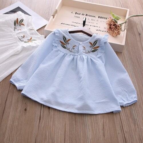 New spring autumn girls shirt stripe children blouse long sleeve casual kids clothes for girl tops 2-7yrs