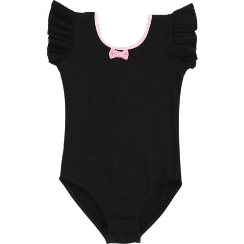 Little Big Girls Kids Ballet Dance Leotard Ballerina Party Dancewear Clothes Bow Tie Front Criss Cross Back Gymnastics Bodysuit