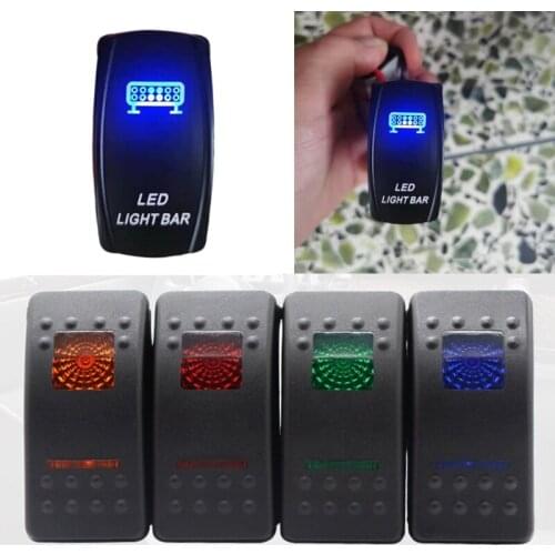 Car Switch Boat Truck Light Toggle LED 5pin Waterproof 12/ 24V Bar Rocker Lever Style Reverse Taillight Switches Button LX0E