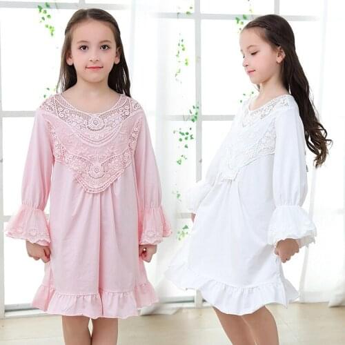 Fashion Mother and Daughter Clothes Family Pajamas Full Cotton for Girls Nightdress Princess Retro Pajamas for Children Clothing