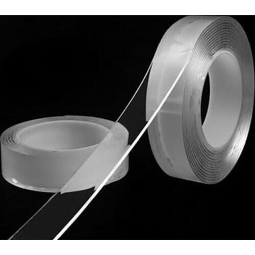 1/3/5M Transparent Double Sided Tape Nano Traceless Waterproof Tape Cleanable Fixed Carpet Socket Adhesive Bath Tapes Stickers