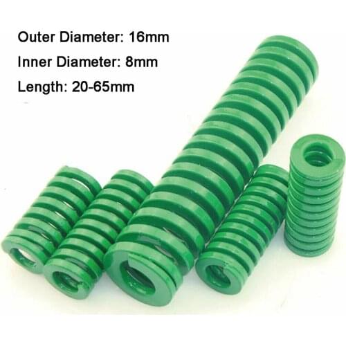 1Pcs Spring Heavy Load Coil Stamping Compression Mold Die Spring Green Outside Diameter 16mm Inner Diameter 8mm Length 20-65mm
