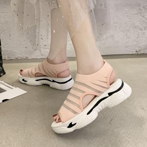 Summer Platform Sandal with Heels Lady Shoe Black Trendy Sandals 2020 Wedge Shoe Sandalias Plataforma White Sandles Women