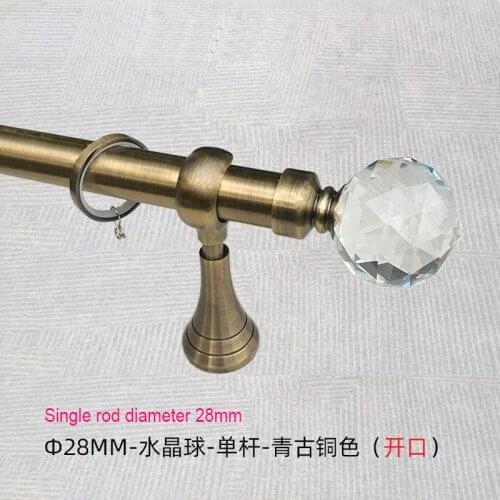 Thicken Aluminum Alloy Curtain Poles Fashion Crystal Decoration Durable Single Double Curtain Rods Track Accessories Customized
