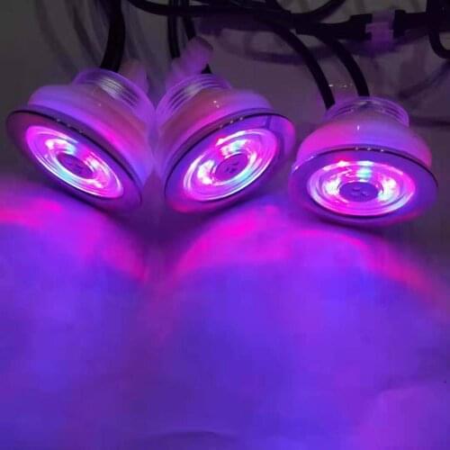 8pcs recessed waterproof RGB LED underwater massage bath tub air jet led lamp with 1manual light controller and 1pc adapter