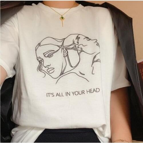 Women T-Shirt Kuakuayu HJN Its All In Your Head Two Heads Juggling Aesthetic T Shirt Fashion Graphic Tee Shirt Female Clothes