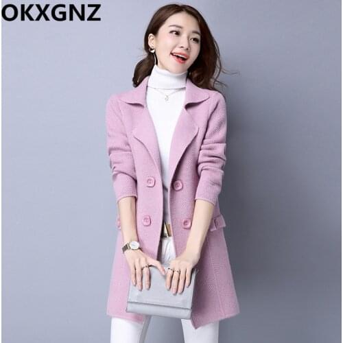 2019 Womens Autumn Winter Cardigan Sweater and Long Casual Female Knitted Cardigans Outerwear Loose Sweaters Jackets Tops M175