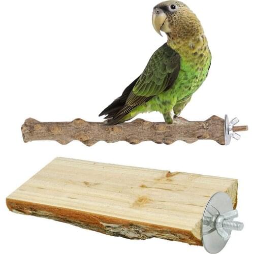 2Pcs Parrot Bird Perches Natural Wood Standing Stick Cockatiel Parakeet Bite Claw Grinding Toy Bird Parrot Cage Accessories