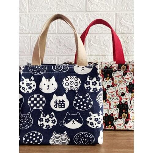 2021 New Style Canvas Insulated Handbag Student Lunch Bag