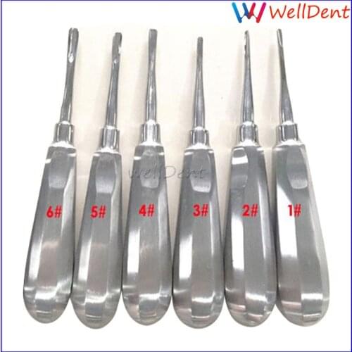 6 pcs/ kit Dental Surgical Instrument Tools Stainless Steel Sterile Dental Hexagon Handle Teeth Root Apical Elevators