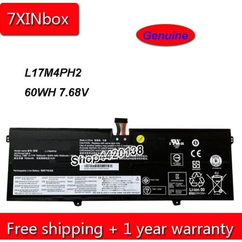 7XINbox 60Wh 7820mAh 7.68V Genuine L17M4PH2 L17C4PH1 Laptop Battery For Lenovo Yoga 7 Pro-13IKB C930 C930-13IKB Series Tablet
