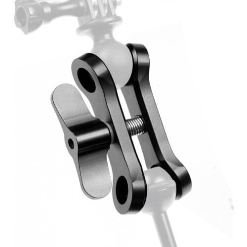 FEICHAO Aluminum CNC Butterfly Clip Clamp Camera Diving Lights Arm Double Ball Head Mount Adapter for Gopro Sports Action Camera