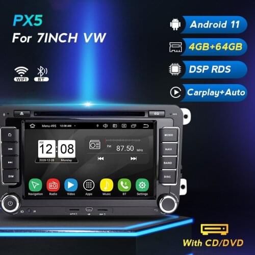 Two Din Car Multimedia Player Android 4G 64G PX5 Auto Radio For Skoda/Seat/Volkswagen/VW/Passat b7/POLO/GOLF 5 6 DVD GPS 8 Cores