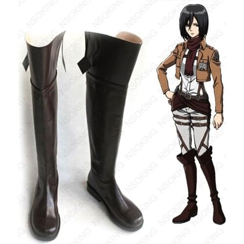 Attack on Titan Shoes Anime Shingeki no Kyojin Cosplay Party Brown Boots Original Design