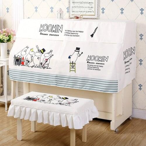 Cartoon Graffiti Print Piano Cover With Single Seat Double Seat Piano Stool Cover Dust-Proof Home Protective Durable Cover ZH404