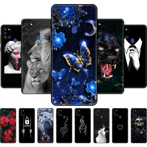 For Samsung A21S Case 6.5" Soft Silicon Back Phone Cover For Samsung Galaxy A21s GalaxyA21s A 21s a217 Shell black tpu case