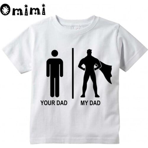 Kids Super Dad Fathers Day Gift Vaderdag Design T Shirt Boys and Girls Great Casual Short Sleeve Tops Childrens Funny T-Shirt