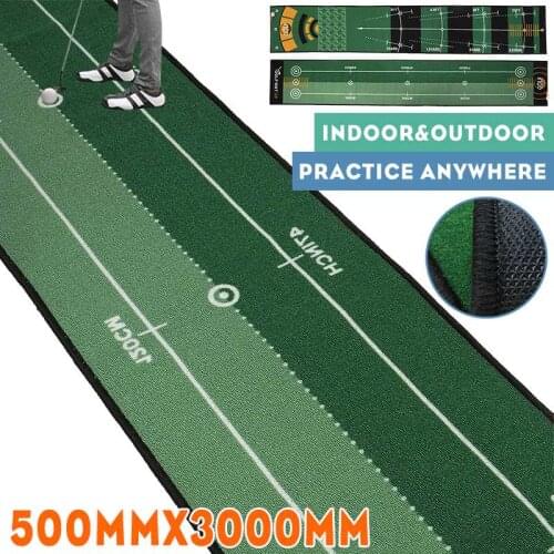 Golf Blanket Golf Hitting Putting Trainer Mat Practice Pad Green Fairway Trainer Aiming Line Tee Slot for Indoor Outdoor