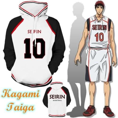 Kuroko no Basket Hoodie Seirin Uniform Kagami Taiga Jacket Sweater Pullover Unisex