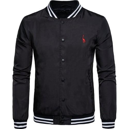 Fad New Spring Giraffe Brand Baseball Jacket Men Casual Stand Collar Vogue Mens Jacket Waterproof Sporting Mens Jackets