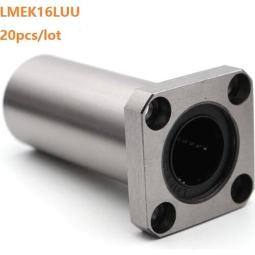 20pcs/lot LMEK16LUU Long Type Long Type Square Flange Linear Bearing Bushing