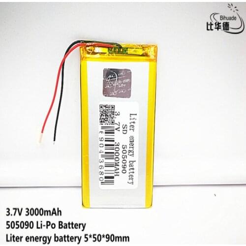 10pcs Liter energy battery Good Qulity 3.7V,3000mAH,505090 Polymer lithium ion / Li-ion battery for TOY,POWER BANK,GPS,mp3,mp4
