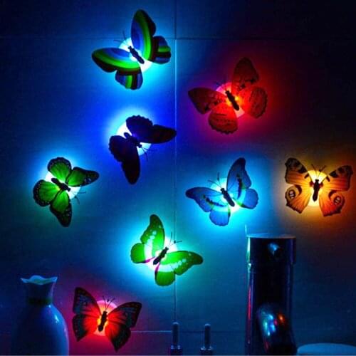 Lovely Cute Night Light Creative Color Change Butterfly LED Night Light 3D Decoration Lamp