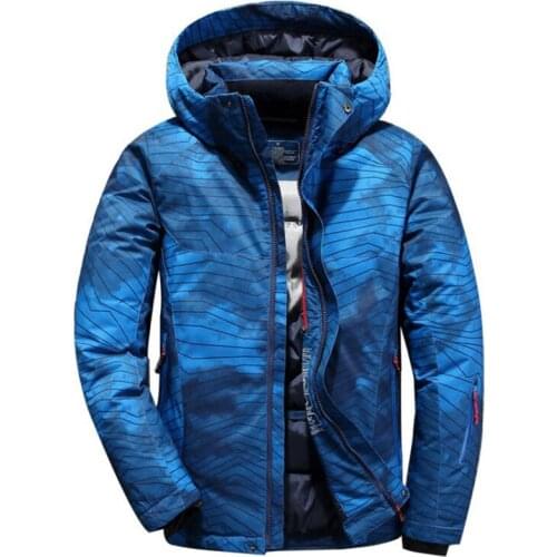 2019 Top Quality White Duck Down Jacket Men Thick Winter New Hat Detached Warm Parka Waterproof Windproof -30 Degrees
