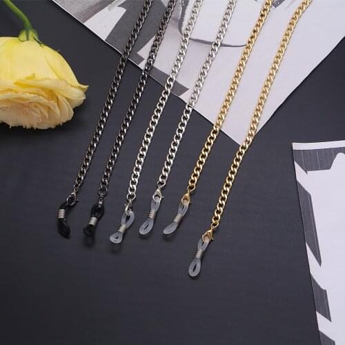Men Metal Black Glasses Chains Non-slip Eyeglass Rope Holder Cord Neck Face Mask Strap Eyewear For Unisex Fashion Jewelry