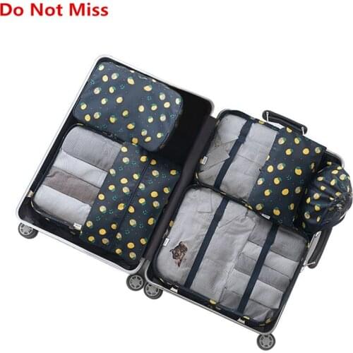 Do Not Miss New 7pcs/set travel organizer bag waterproof men clothes 6pcs/set Packing Organizers women storage Luggage bag