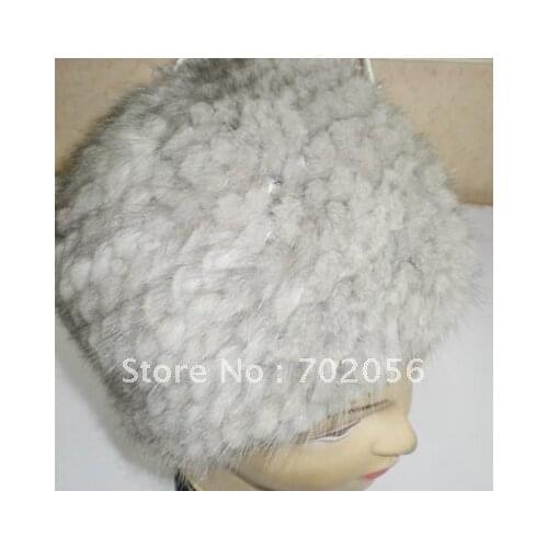 MINK FUR Knitted HAT Women Winter FASHION LUXURY warm 5pcs/lot #2291