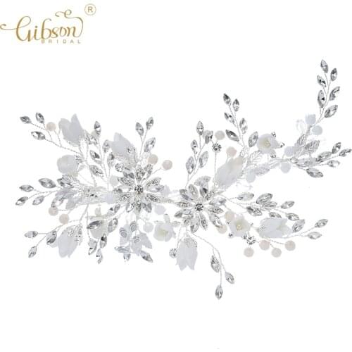 New Bride Hairstyle Jewelry White Ceramic Flower Side Hair Clip Headpiece Wedding Barrettes Hair Accessories