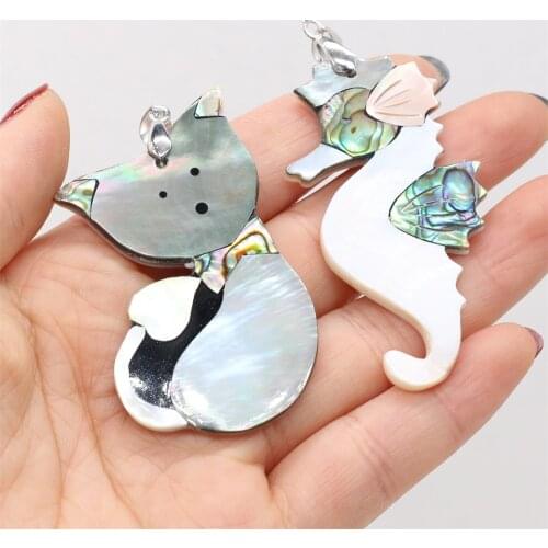 Natural Shell Pendant Animal shape Mother of Pearl Exquisite charms For jewelry making DIY Necklace accessories
