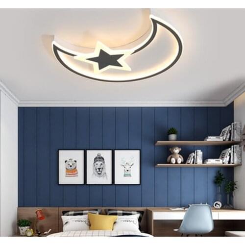 Simple modern Led ceiling lamp Stars with moon bedroom lamp warm romantic creative boys and girls children room lights