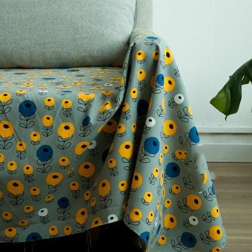 Retro Vintage Cotton Linen fabric Printed DIY Home Textile Decoration Fabric for Bag Furinture Cover Patchwork Making