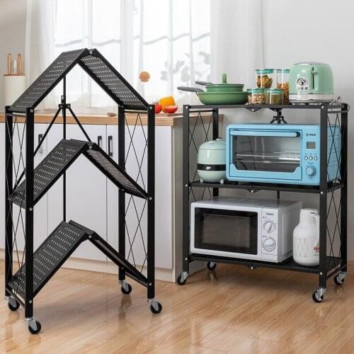 Kitchen rack Living room shelving Bedroom shelving Do not need to install of foldable cart Household multilayer storage rack