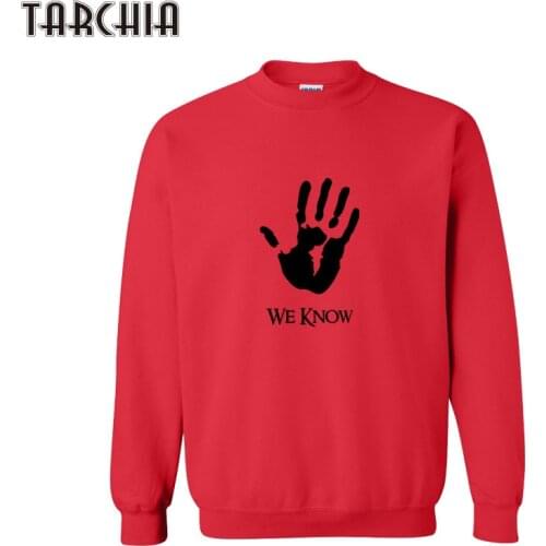 TARCHIA MenS Hoodies WE KNOW Harajuku Print Sweatshirt Hoody Autumn Pullover Streetwear Plus Size Male Long Sleeve Casual Hoody