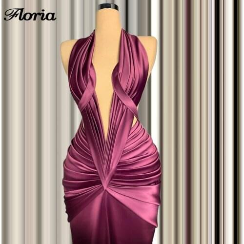 Formal Evening Dresses With Deep V Neck Vestidos Tiered Saudi Arabic Kaftans Pageant Prom Dress Abendkleider Dubai Party Gowns