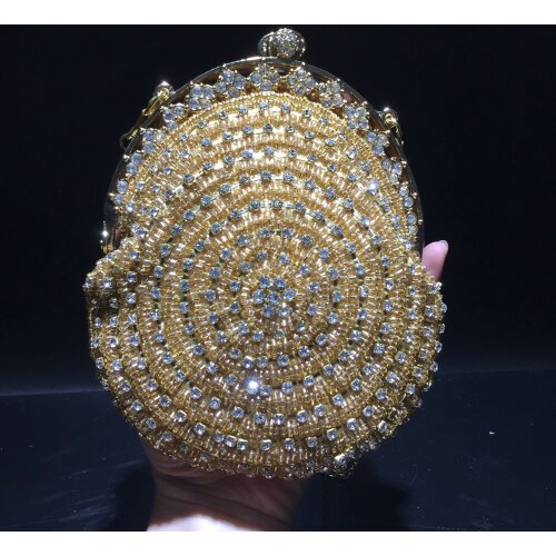 XIYUAN Classic Design gold Wedding Clutch Bags Women Luxury Crystal Party Evening bags Sparkly Handmade Bridal Purse Bag wallet