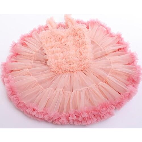 Flower Pink Tutu skirt Baby Girls Dress Opening Ceremony Clothing Tutu Party Elegant Wear Girls Princess Dress Kids