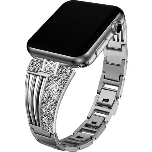 Women Diamond Bracelet for Apple Watch Band Series 1 2 3 4 Strap for iWatch 38/42mm 40/44mm Bands Detachable Clasp