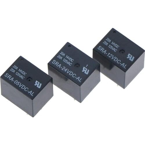 1pc 5V 12V 24V 20A T74 4PIN Relay SRA-05VDC-AL SRA-12VDC-AL SRA-24VDC-AL