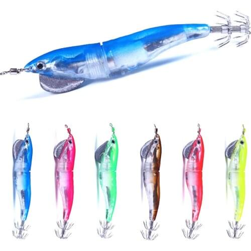 12.8cm 18.4g LED Electronic Shrimp Squid Night Fishing Squid Jigs Lure Bass Carp Bait Fish Tackle wobbler
